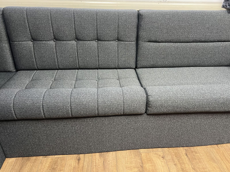 Upholstered Foam Cushion and Backrests showing finishing options including buttoning