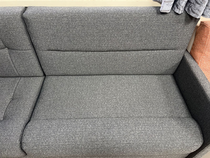 Our showroom displays show examples of upholstered foam cushions and backrests